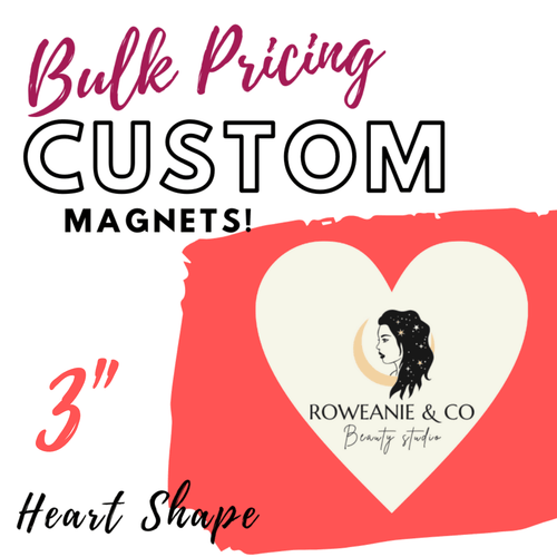 Bulk Pricing for AcryliThins™ Custom HEART Acrylic Magnets - 3