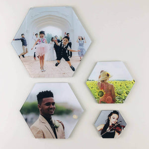 AcryliThins™ Hexagon Acrylic Prints - 1/8" Thin Stickable Photo Tiles